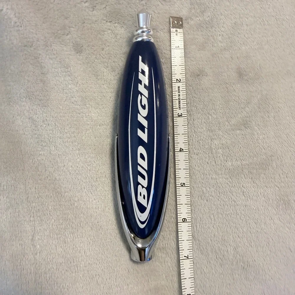 Vintage Bud Light Beer Tap Handle Blue Chrome 7